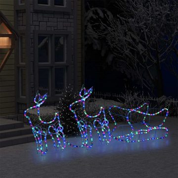 vidaXL Dekolicht Weihnachtsdekoration Rentiere und Schlitten Outdoor 576 LEDs