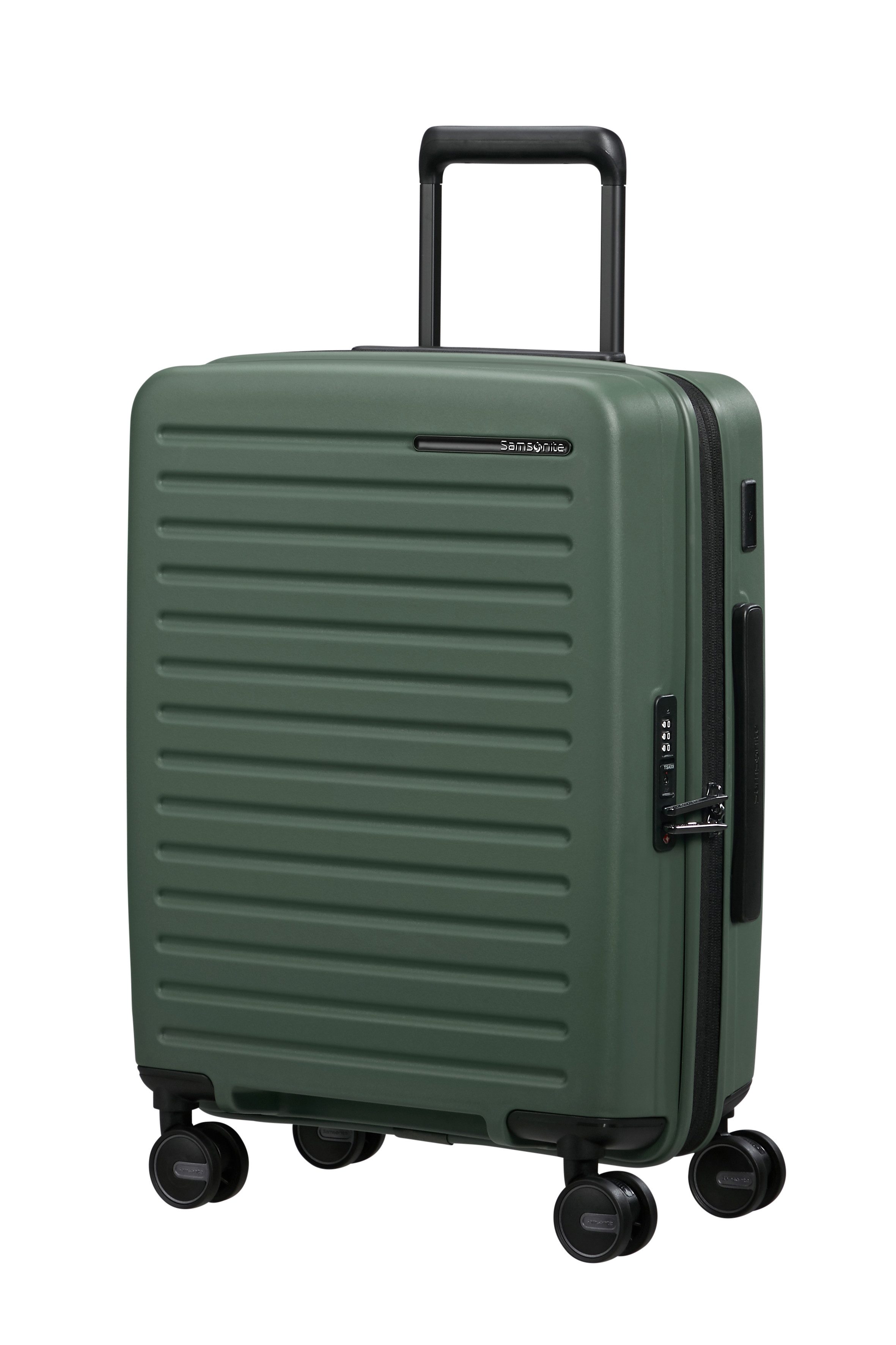 Samsonite Hartschalen-Trolley RESTACKD, 4 Rollen, mit fester Trennwand und verstellbaren Packgurten