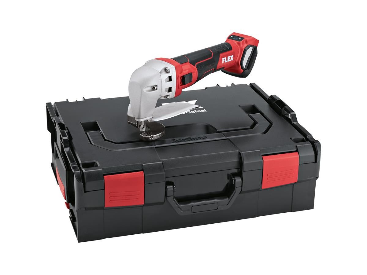 Flex Akku-Blechschere SHE 16 18.0-EC, 18 in v, Solo Version inkl. L-BOXX, CDC-Konstantelektronik, Sanftanlauf, Überlastungsschutz