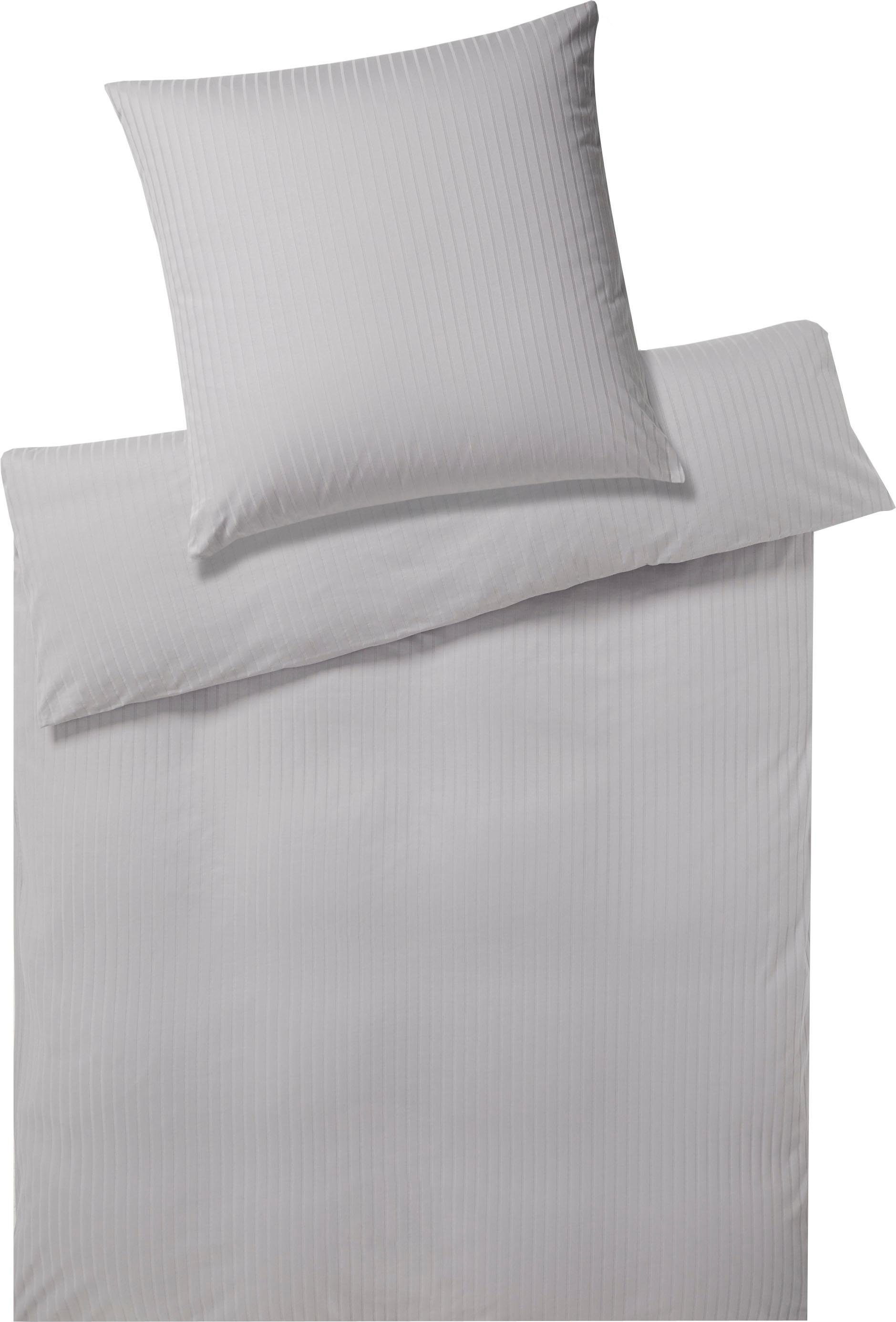 Elegante Bettwäsche Solid Stripe, Mako-Jersey, 2 teilig, angenehmes Hautgefühl