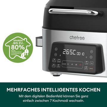CHEFREE Heißluftfritteuse AFG01, 1660,00 W, 265℃ Hohe Temperatur Airfryer, 8-IN-1 ;, 6L, 7 Kochmodi
