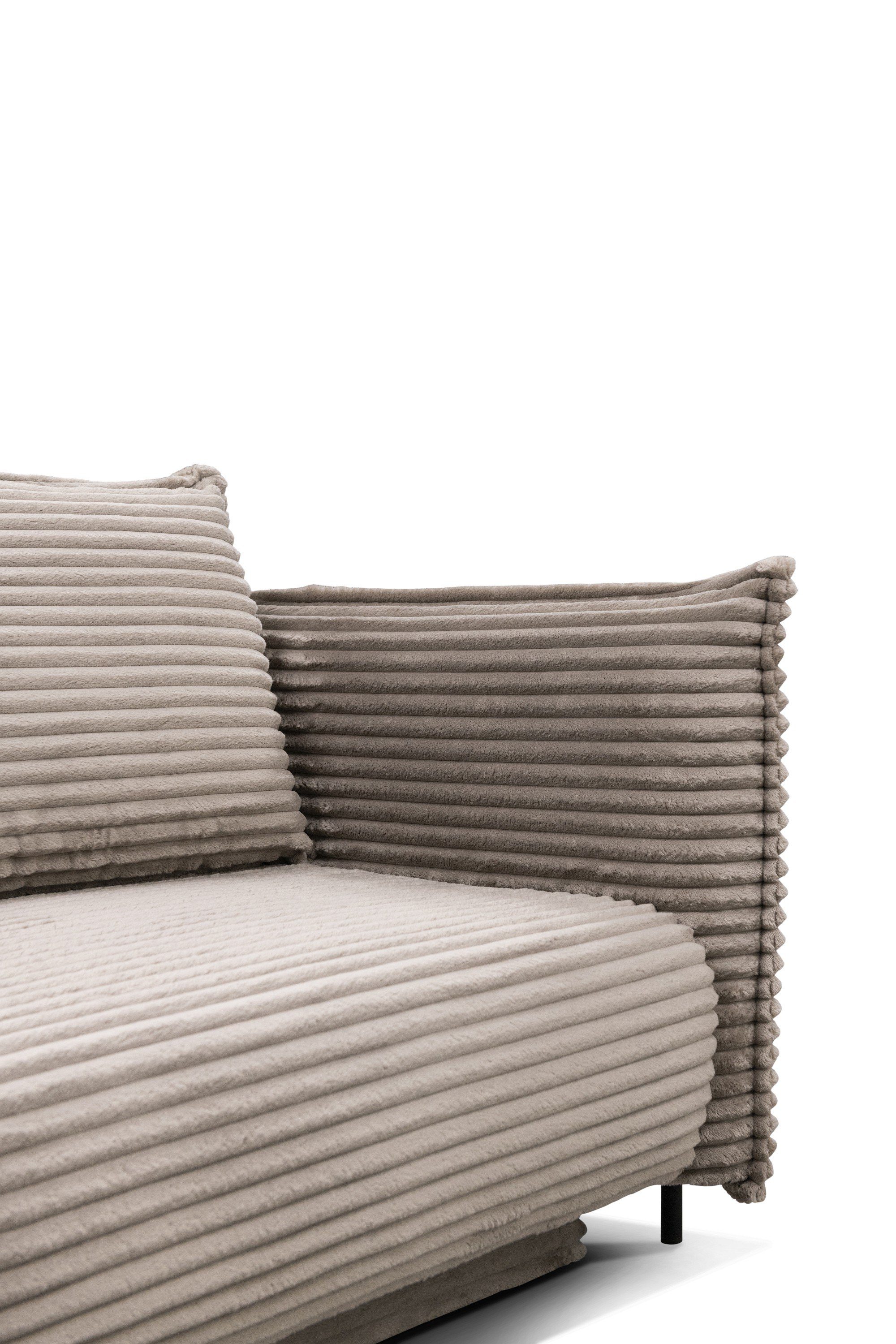 Sofa Cord mega-3-taupe Bettkasten Bettsofa sowie für bezogen Möbel mit und Cordbezug Amalfi Dich mit Farbauswahl,