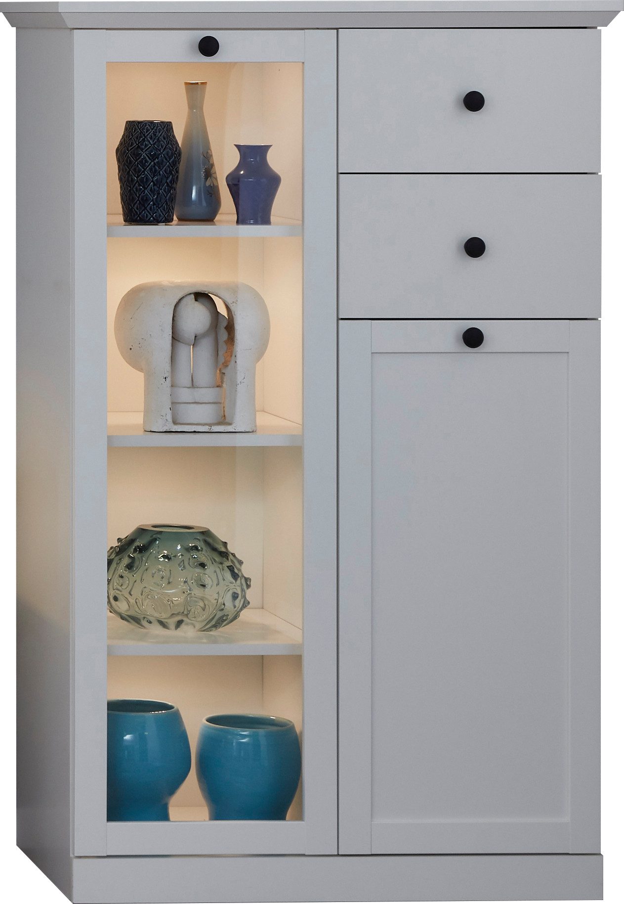 Home affaire Vitrine Örebro zeitloser Landhausstil, mit Vollauszug, Beleuchtung optional