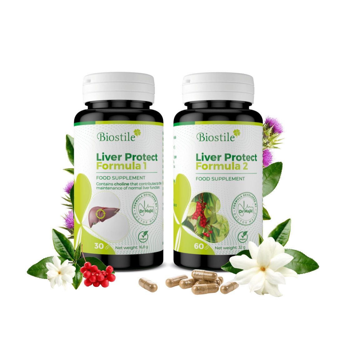 Biostile Liver Protect Komplett Kur mit Mariendistel & Cholin für Leberfunktion Kapseln, 44 g, 2 Formeln, Mit Schisandra und OPC, 90 Kapseln