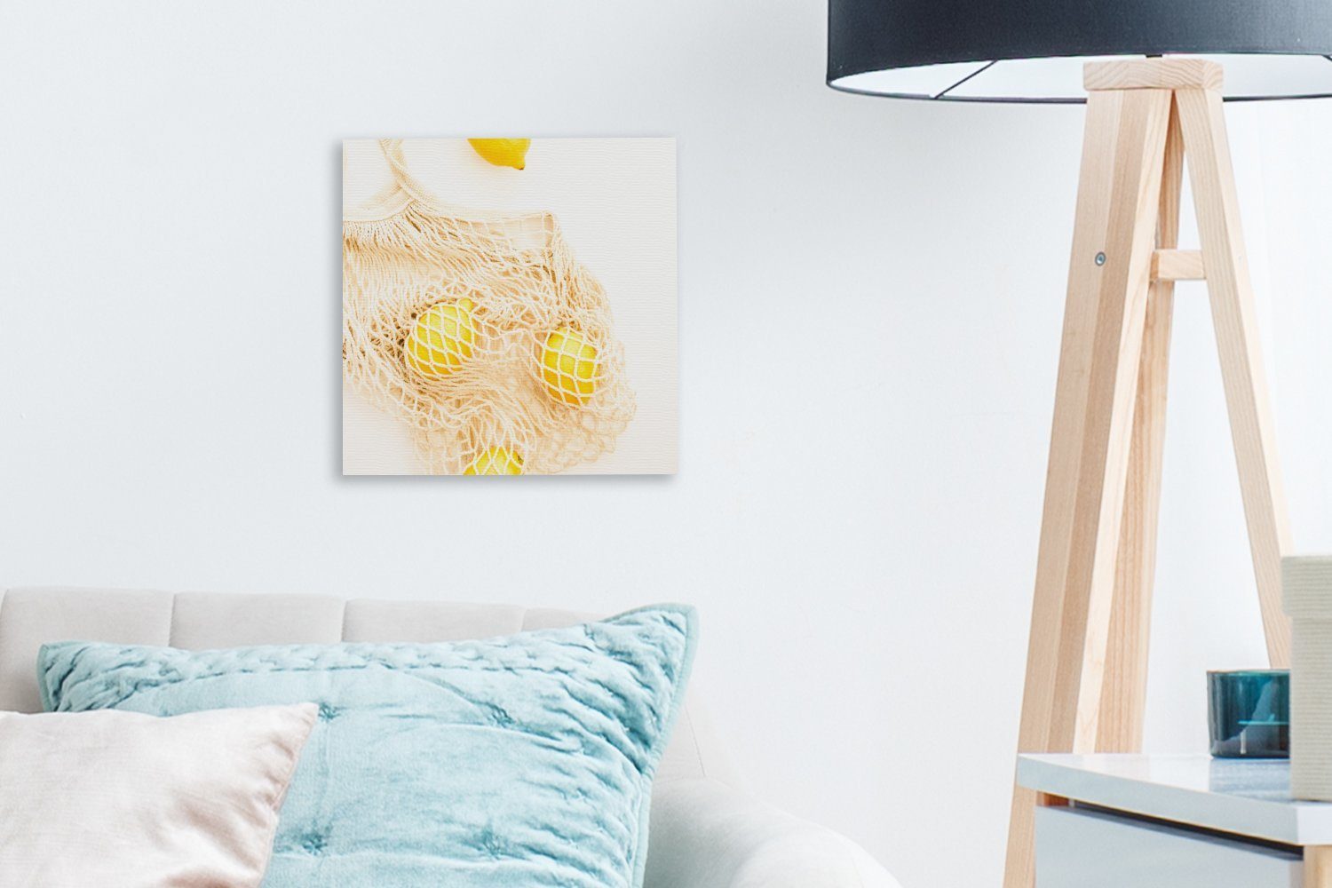 Leinwandbild (1 Bilder St), Leinwand OneMillionCanvasses® Zitrone, - für Schlafzimmer Sommer Wohnzimmer Tasche -