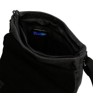 Christian Wippermann Umhängetasche Messenger Bag Herren Damen Umhängetasche Tasche Canvas, mit Überschlag Schwarz