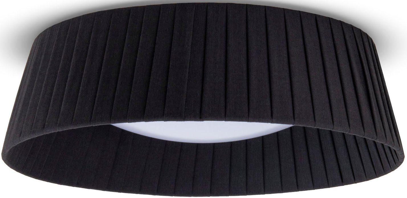 Paco Home Deckenleuchte TARTE, ohne Leuchtmittel, Rund Büroleuchte 2 x E27 Textilschirm Modern Geschlossen Unifarben