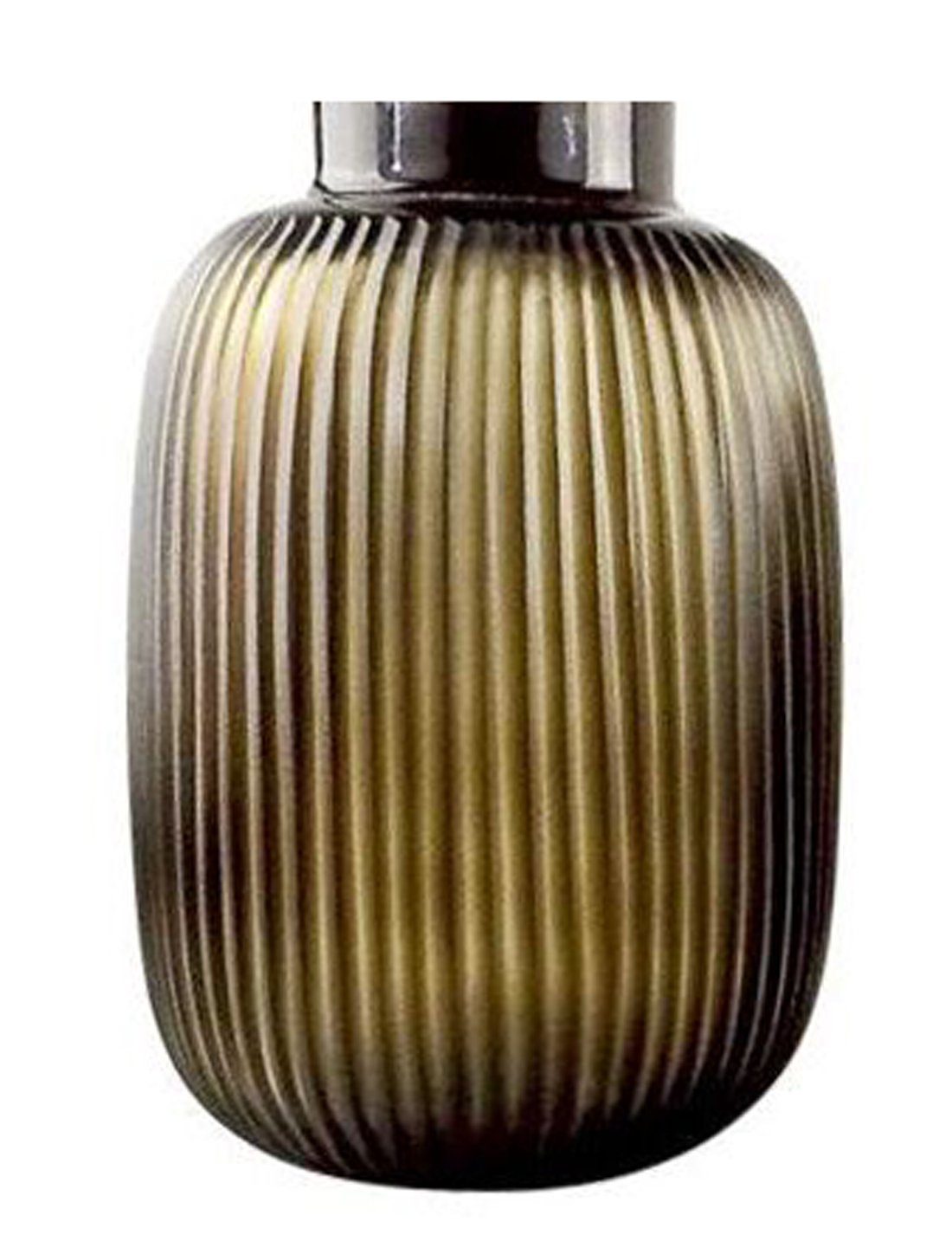 LaCasa Dekovase Glas Vase bauchig braun Mattoptik Streifen 17,5x23,5cm (1 St)