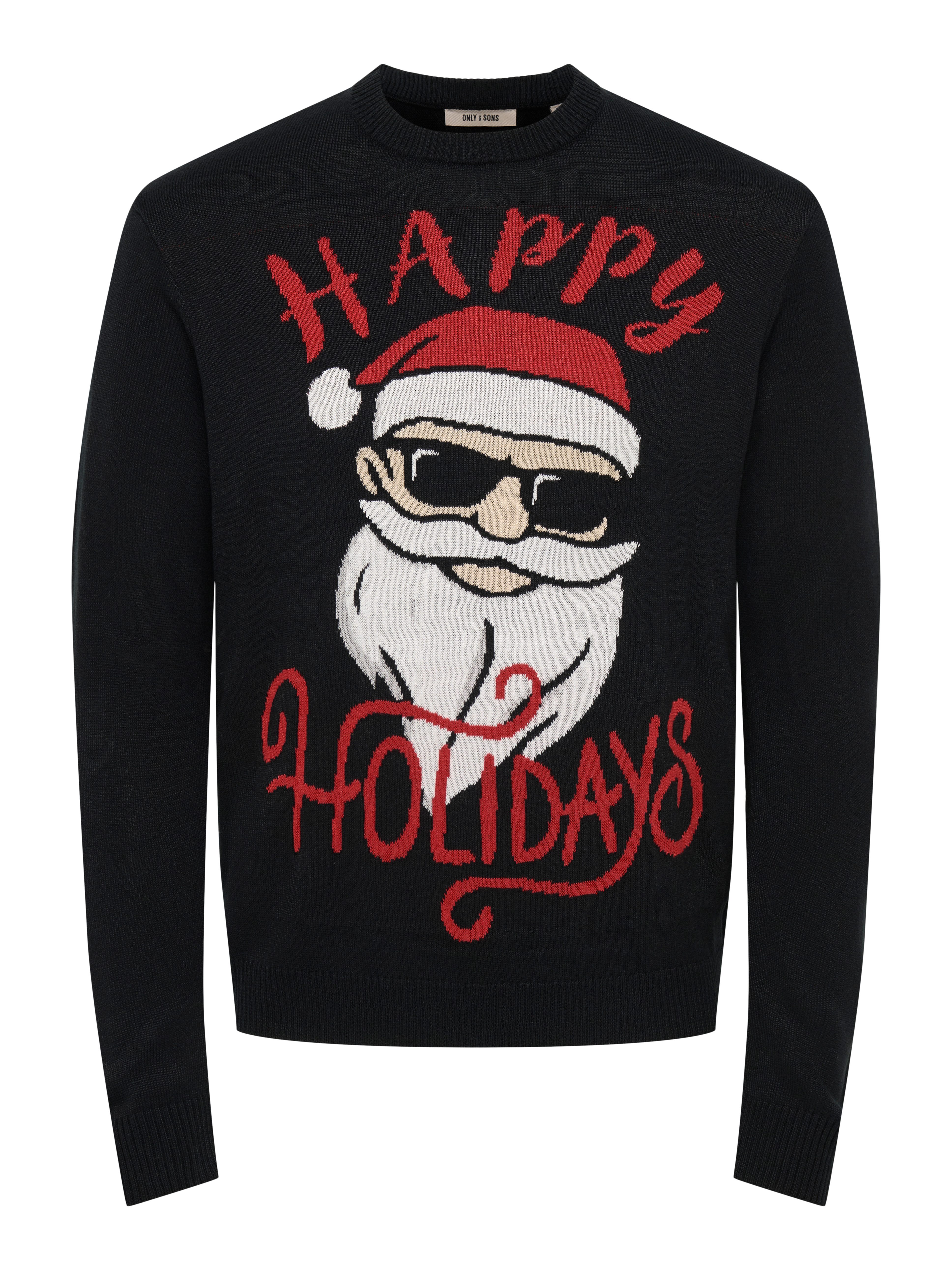 ONLY & SONS Rundhalspullover ONSX-MAS 3 CREW REG Weihnachten, Kunstfaser, regular fit