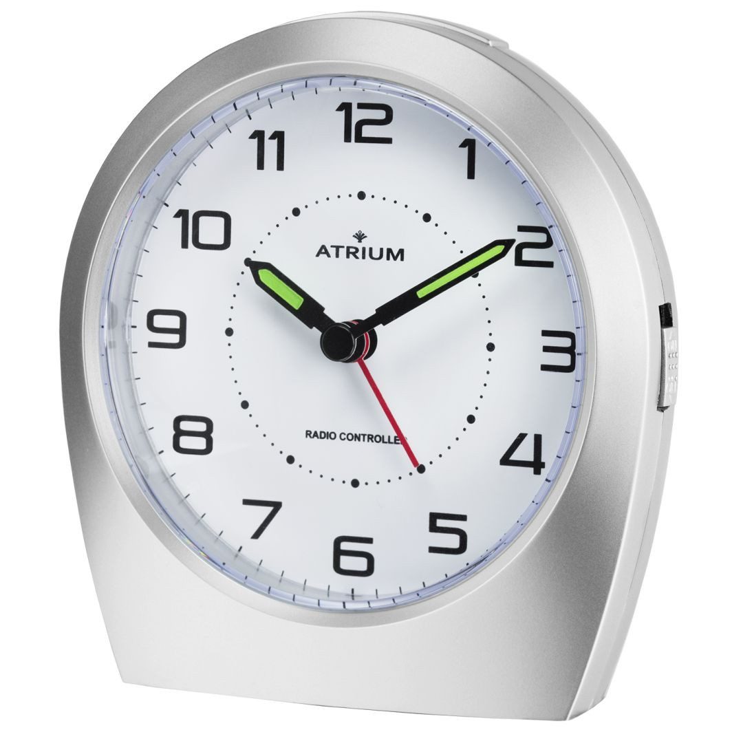 Atrium Funkwecker A620 mit Snooze und Licht, geräuschlos ohne Sekunde, 11,5cm