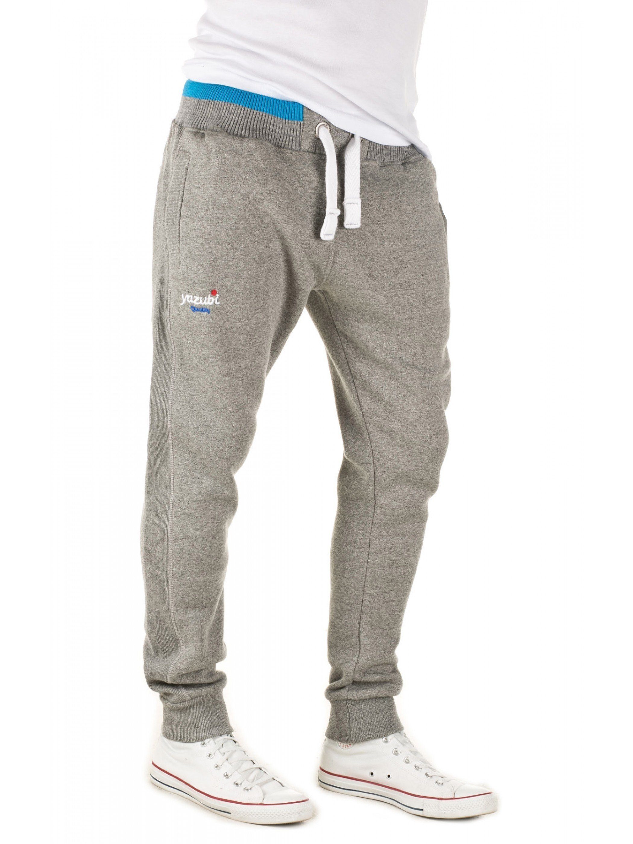 Grau Yazubi mit (caviar Bund Sweatpants elastischem Lucas 194006) Jogginghose