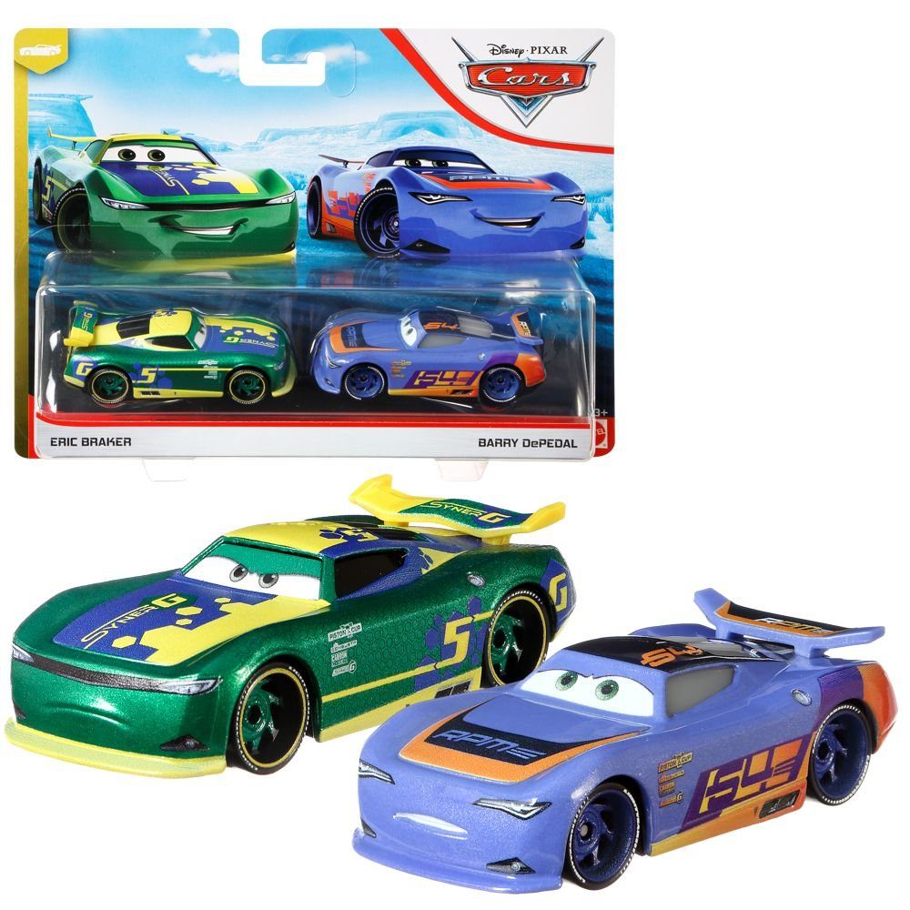 Disney Cars & Barry Die Cast 1:55 Auswahl Fahrzeug Cars Doppelpack DePedal Spielzeug-Rennwagen Disney Braker Modelle Eric