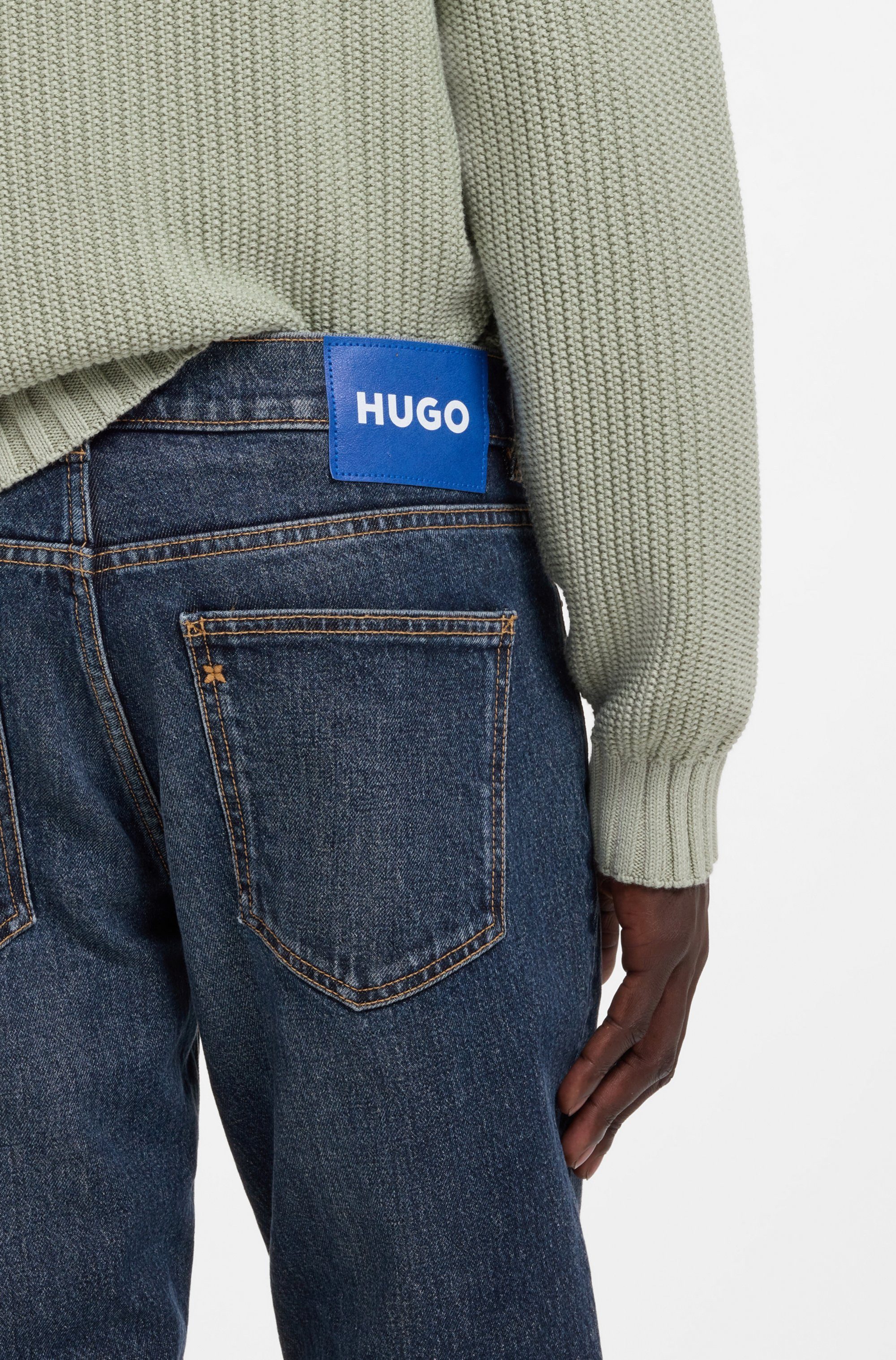 HUGO Tapered-fit-Jeans Brody mit Stone-washed-Finish