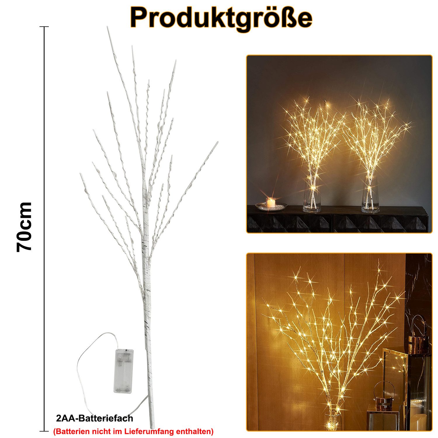MUPOO LED-Leuchtzweig LED Leuchtzweig LED-Dekolicht Batteriebetrieben Künst günstig online kaufen