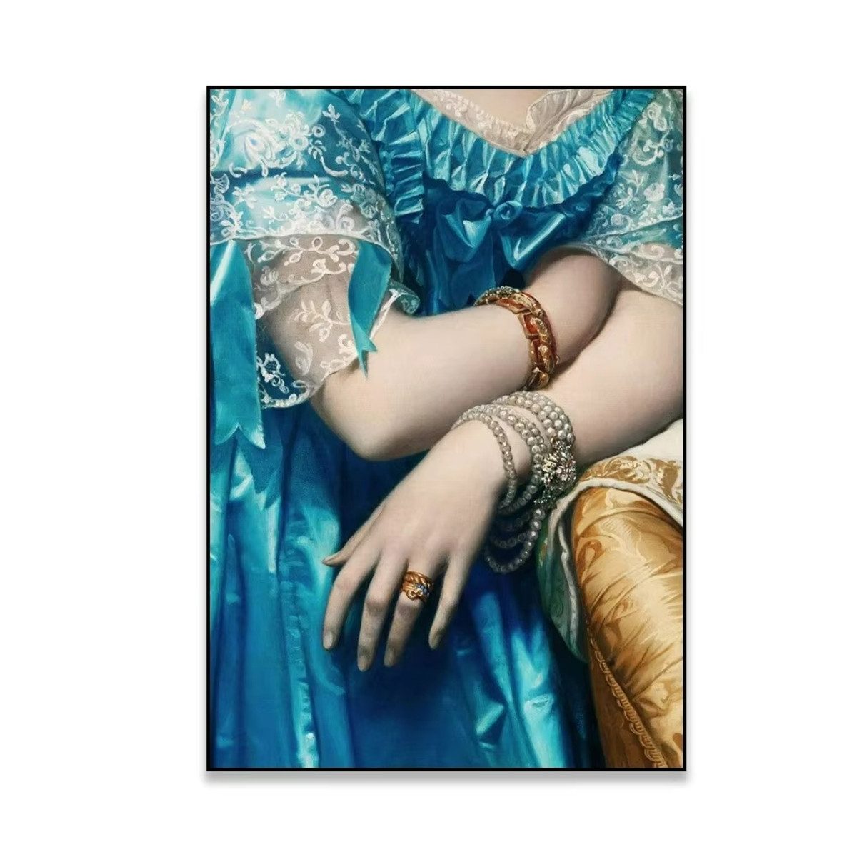 TPFLiving Kunstdruck (OHNE RAHMEN) Poster - Leinwand - Wandbild, Vintage viktorianische Wyndham-Schwestern-Leinwand (Leinwandbild XXL), Farben: Schwarz, Weiß, Blau, Braun, Gelb -Größe: 20x30cm