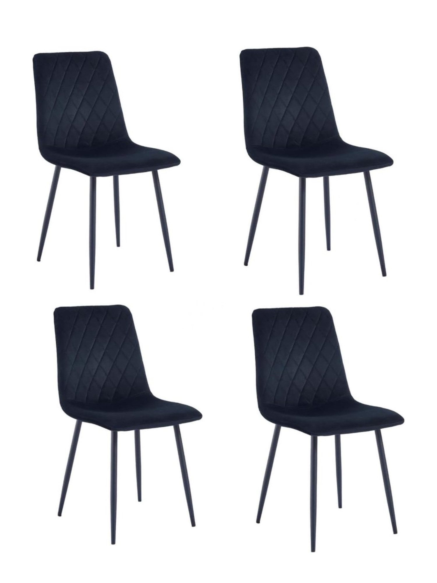 Lina® Esszimmerstuhl Elisia Esszimmerstühle 4er Set – Samt & Metall, Modern & Komfortabel (4er Set), Ergonomisch geformt, modernes Design, Samtbezug