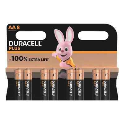 Duracell PLUS Batterie, (8 St), Mignon / AA / LR06, 1,5 V, Alkaline, mit Auslaufschutz