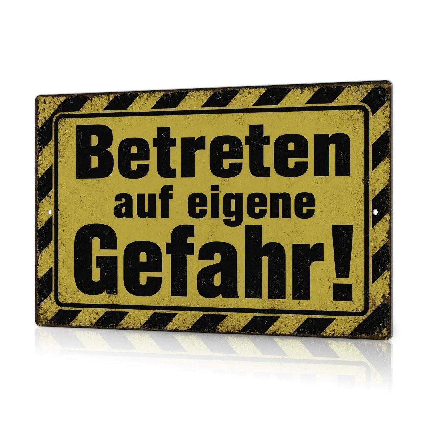 LuxusKollektion Metallschild Metallschild Betreten auf eigene Gefahr, (1 St)