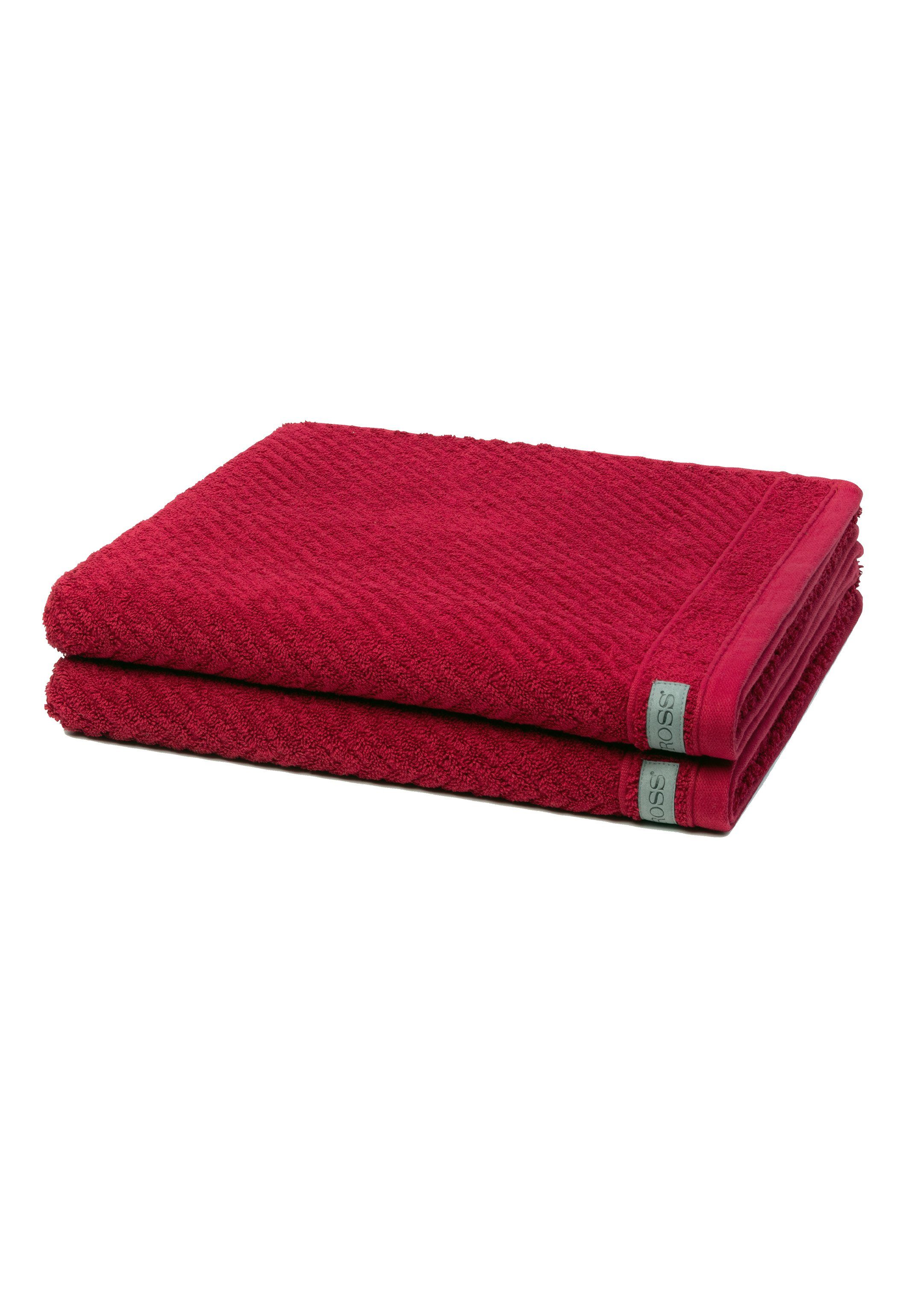 ROSS Handtuch Set Smart, Walkfrottee, (Spar-Set, 2-tlg), 2 X Duschtuch - Im Set - Baumwolle - Saugfähige und weicher Griff Marsala