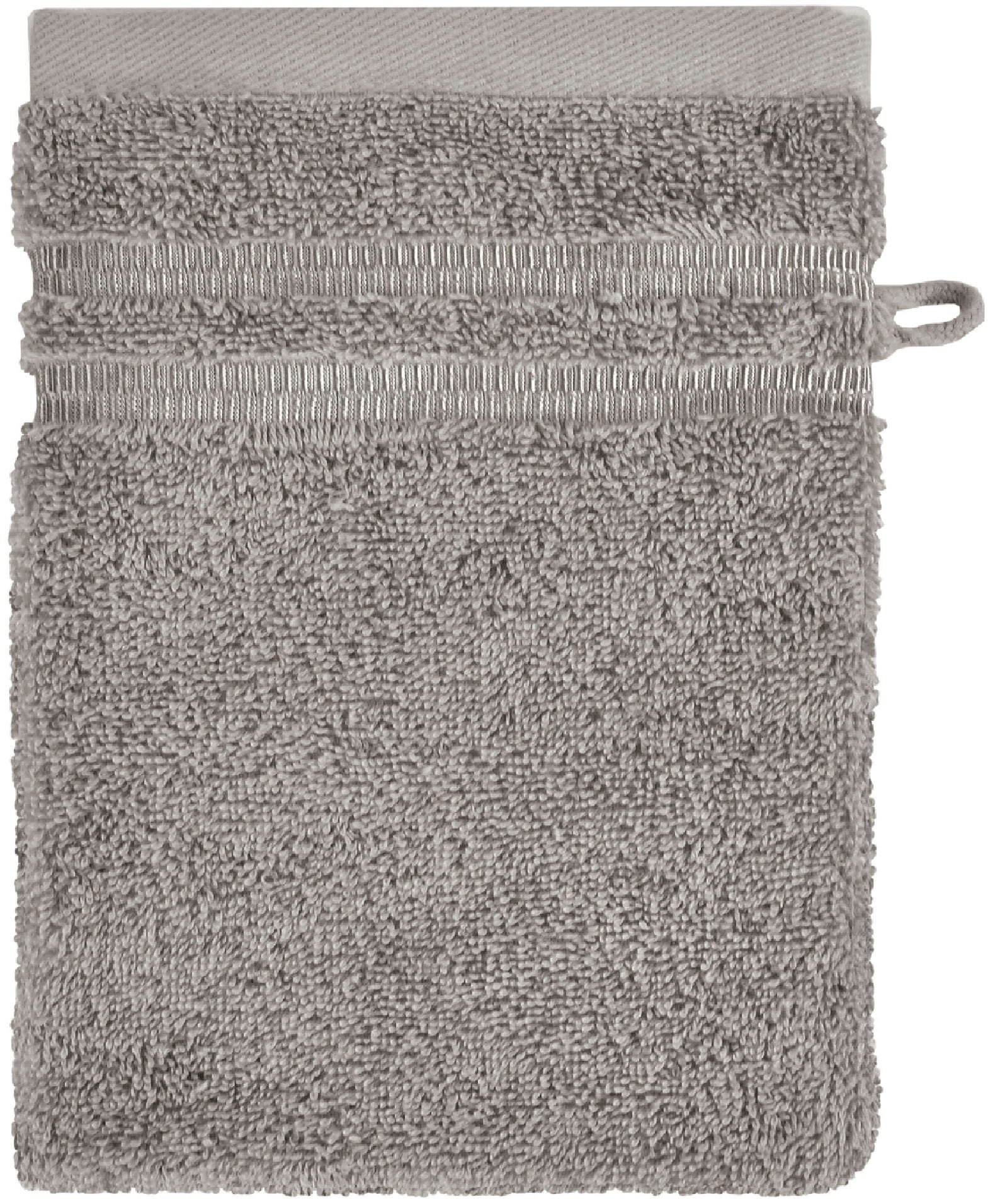 Schiesser Waschhandschuh Milano im 5er Set, (5-St), mit Webbordüre