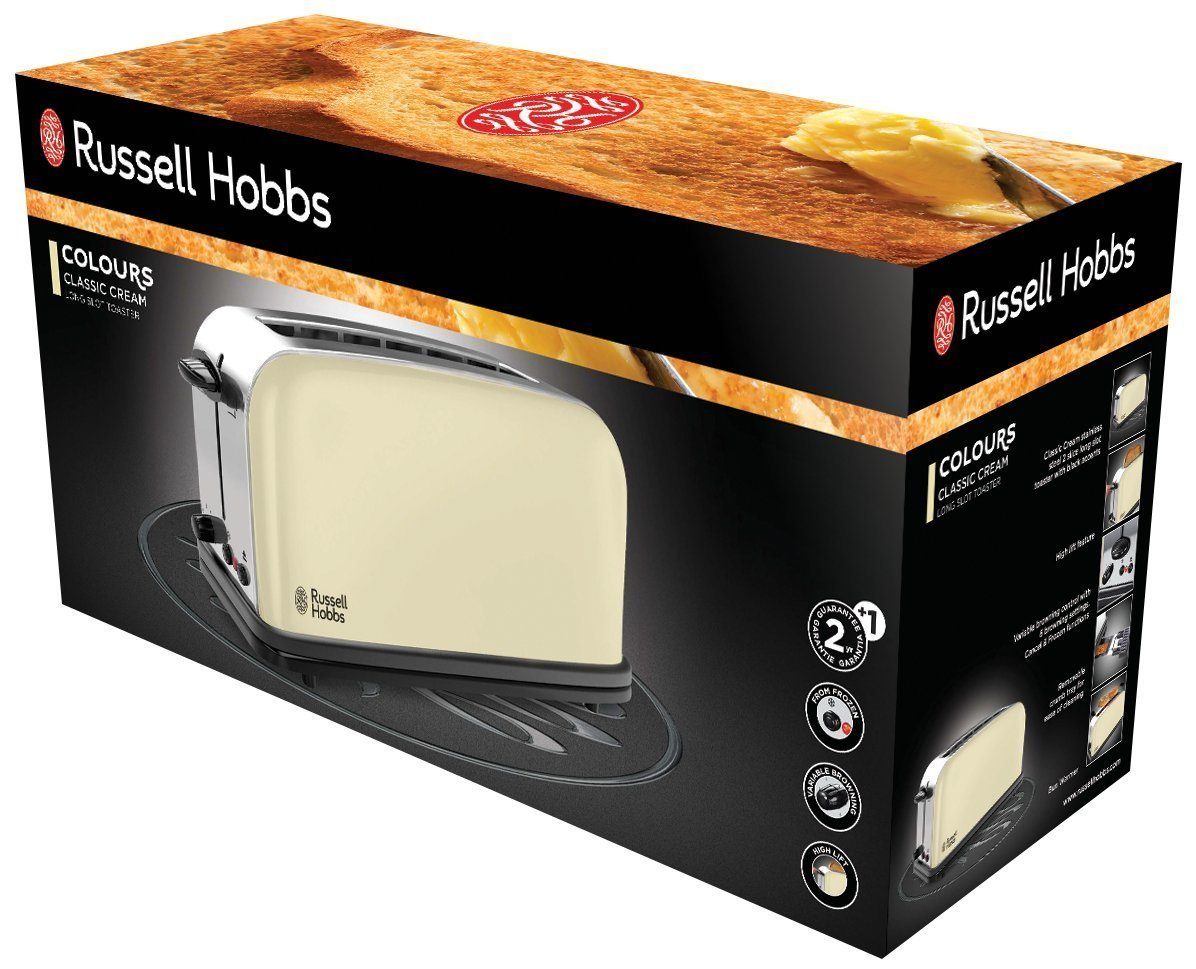 RUSSELL HOBBS Toaster Langschlitz Colours Plus+ Classic Cream 21395-56 1000W, für 2 Scheiben, 1000 W – Bild 4 von 5