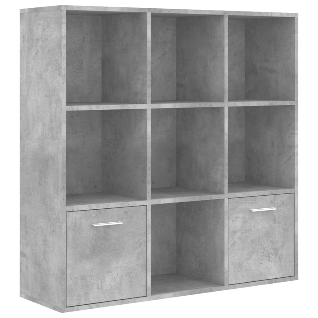 furnicato Bücherregal Betongrau 98 x 30 x 98 cm mit 7 offenen Würfeln, 1-tlg.