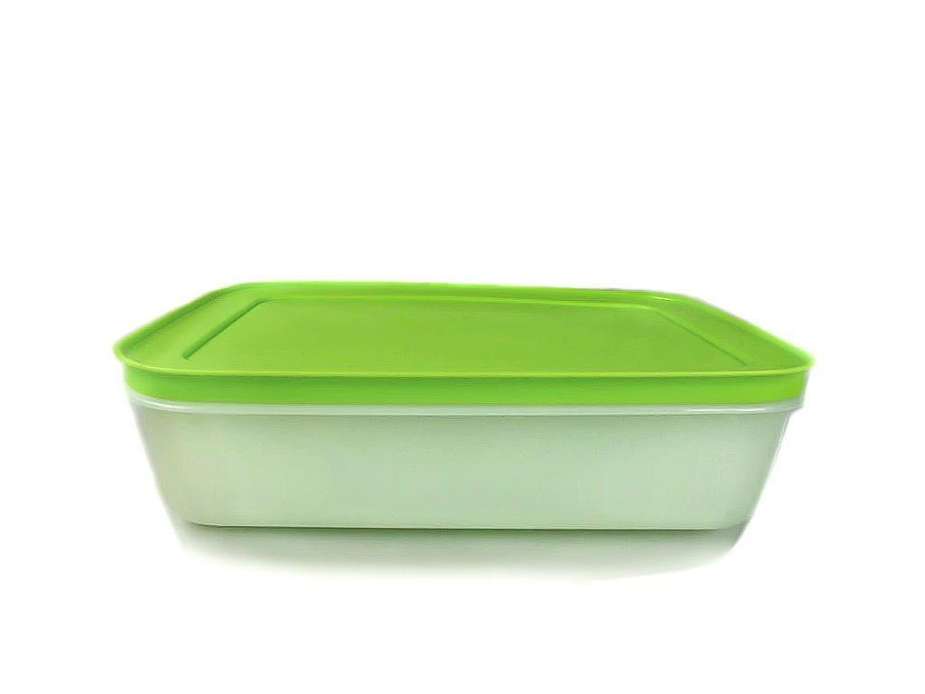 TUPPERWARE Frischhaltedose Eis-Kristall 1,0 L flach grün/weiß + SPÜLTUCH