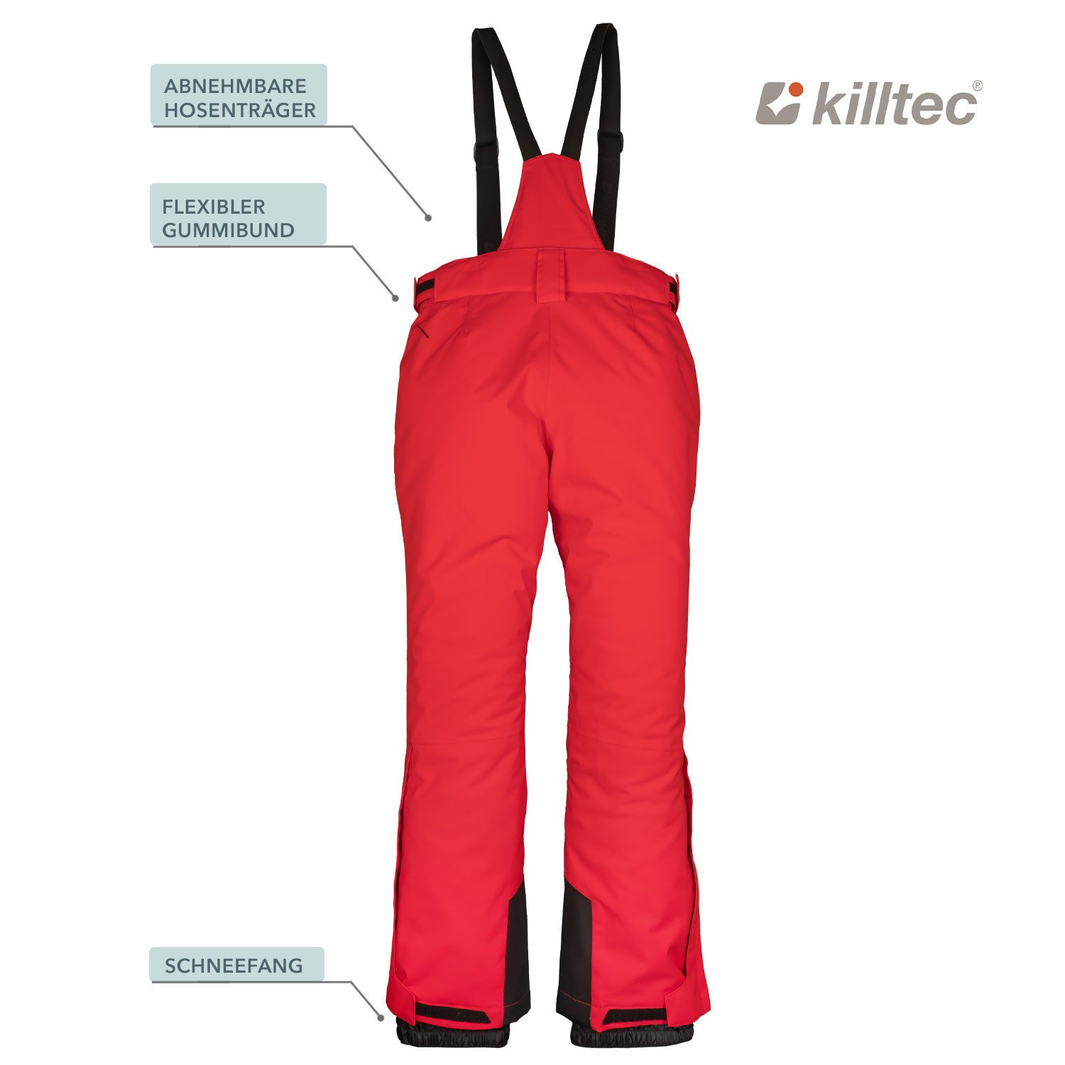 Killtec Skianzug Skianzug Damen Skijacke hellgrau + Skihose rot (Größe 46), verschweißte Nähte