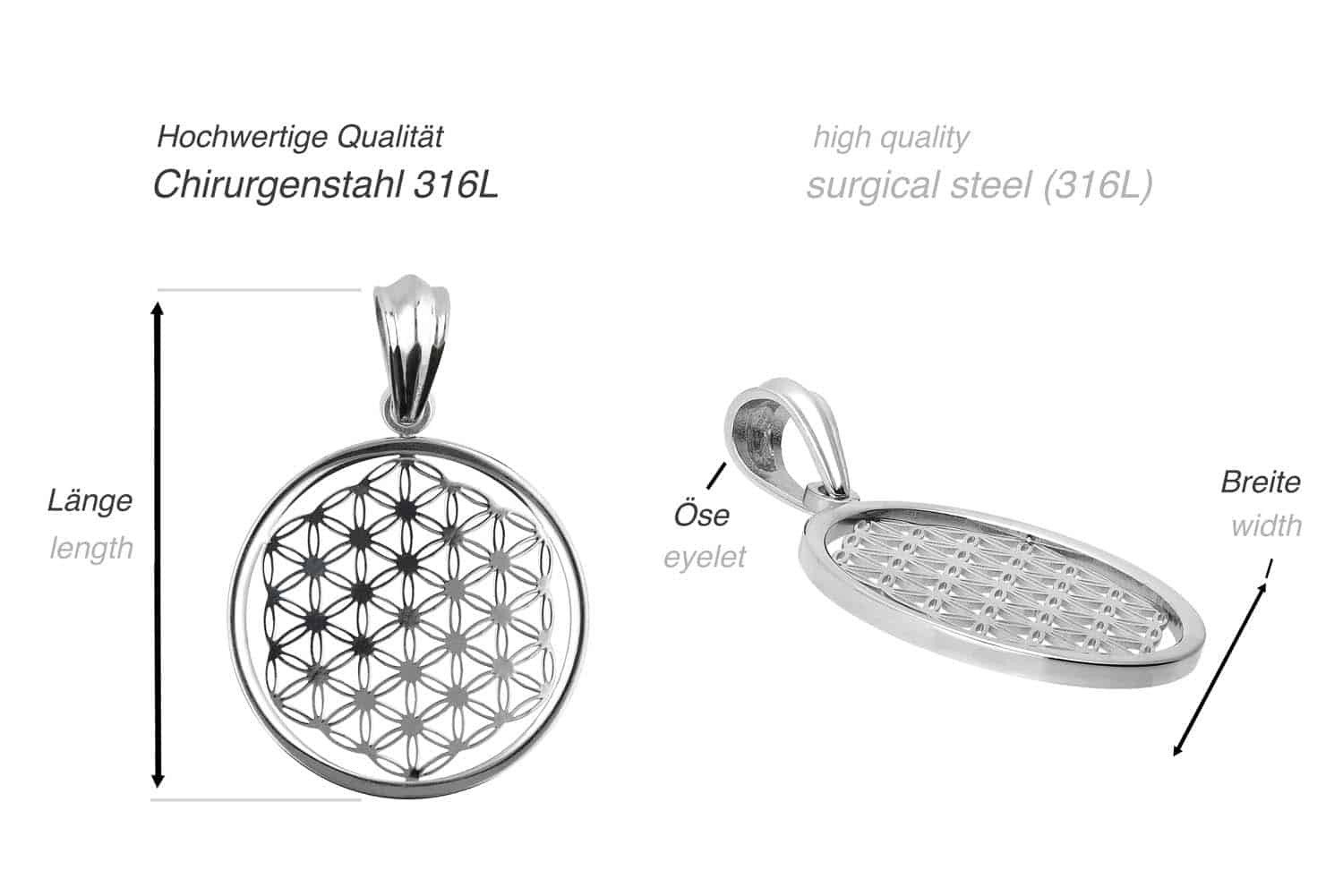 FILANGO Edelstahlkette Chirurgenstahl Kettenanhänger LEBENSBLUME (Ketten-An günstig online kaufen