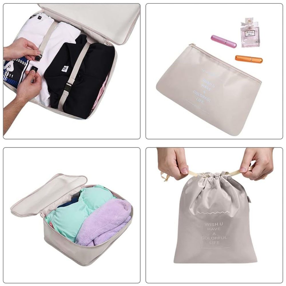 TUWENA Kofferorganizer Koffer Organizer Set 8-teiliges, Packing Cubes, Reise Kleidertaschen, Reise Essentials Organizer - Kosmetiktasche, Kleidertasche Schuhbeu – Bild 5 von 5