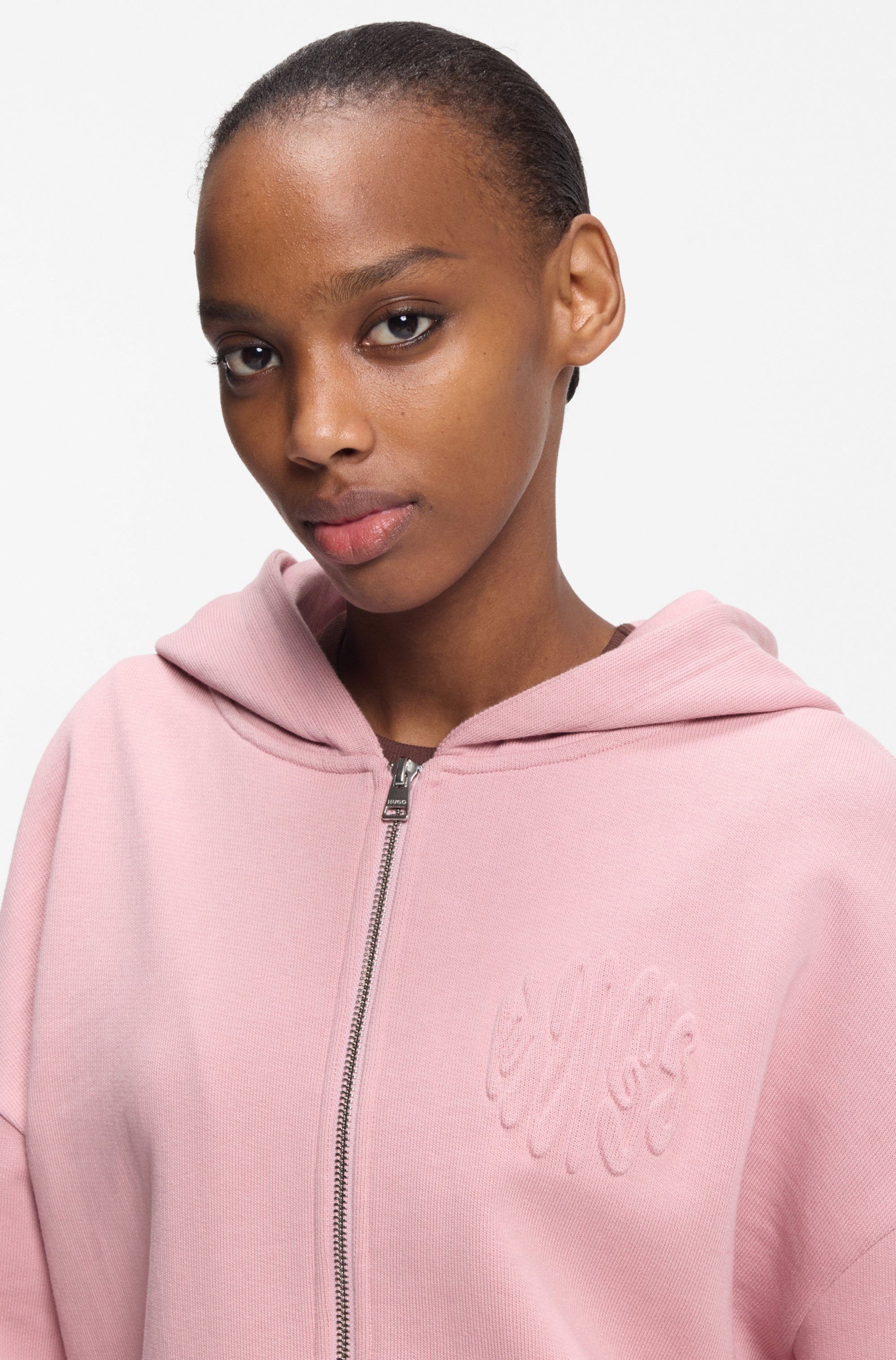 HUGO Blue Kapuzensweatjacke Doa aus Baumwolle, Oversize Fit günstig online kaufen