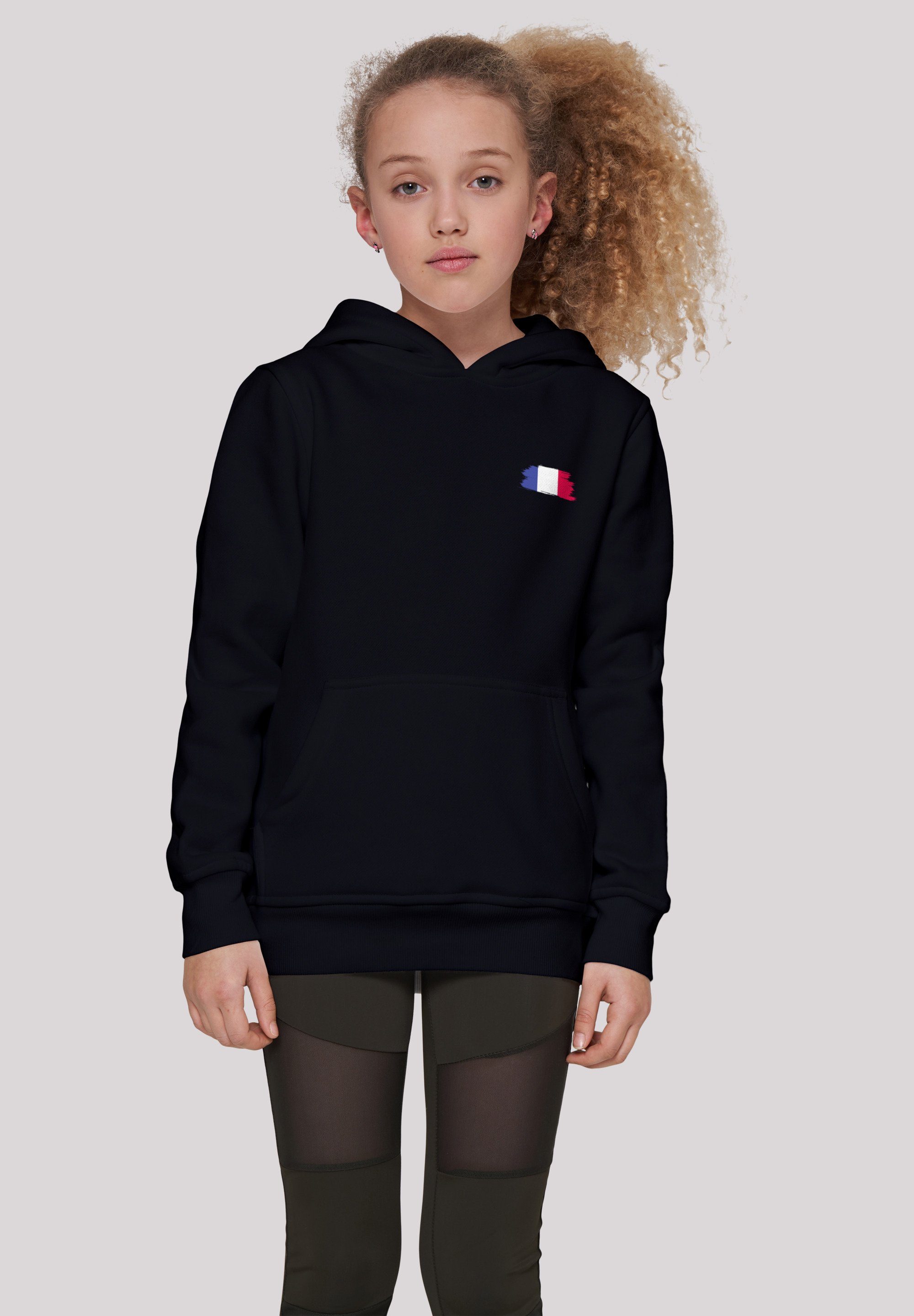 F4NT4STIC Kapuzenpullover France Frankreich Flagge Fahne Print, Das Model  ist 145 cm groß und trägt Größe 145/152