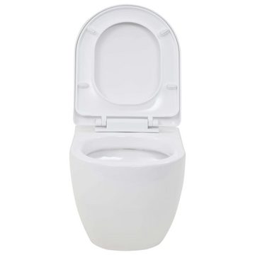 DOTMALL Tiefspül-WC wandmontierte Toilette aus Sanitärkeramik, inkl. WC-Sitz