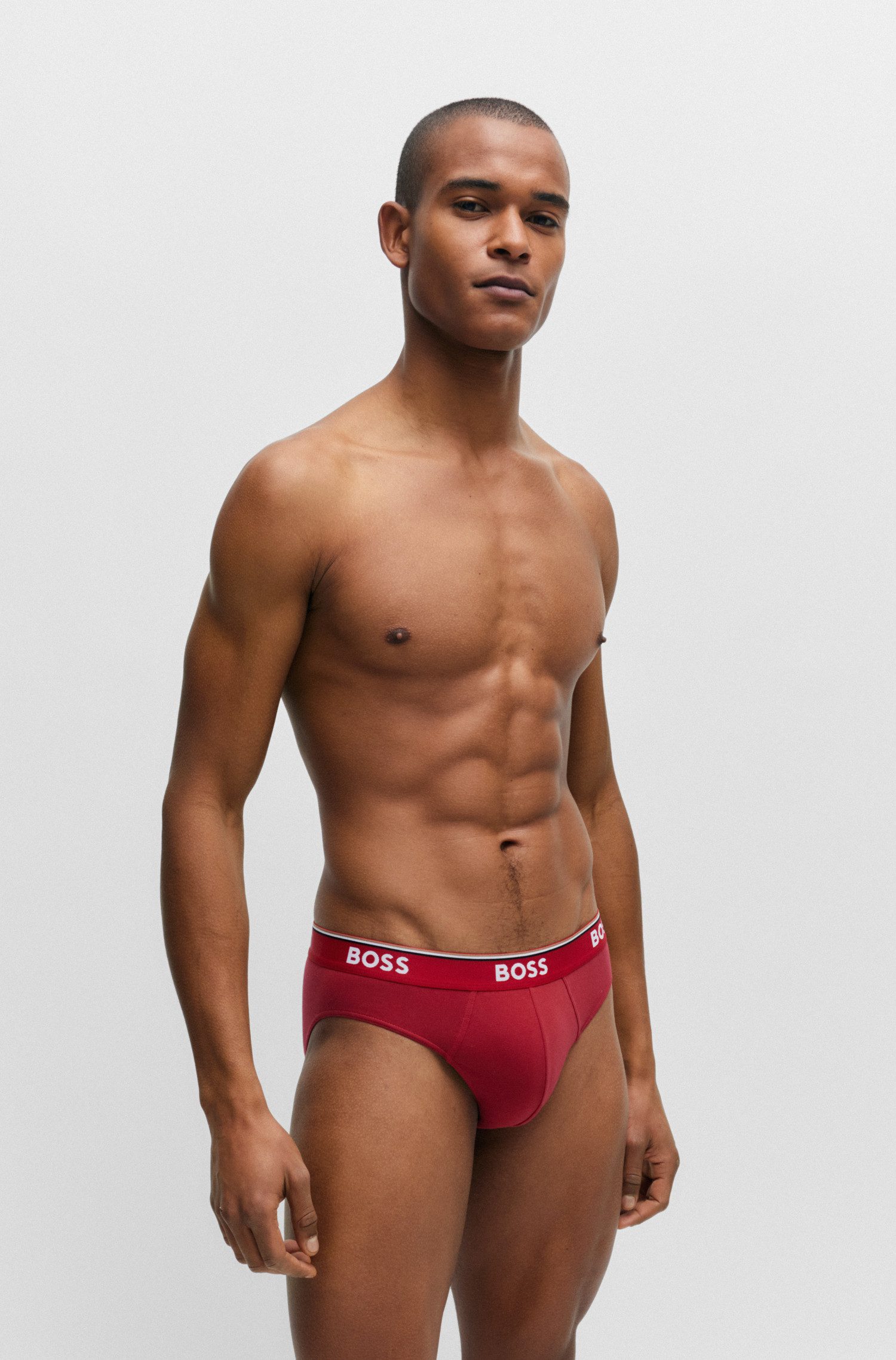 BOSS Slip Brief 3P Power (3-St) Elastikbund mit Logo