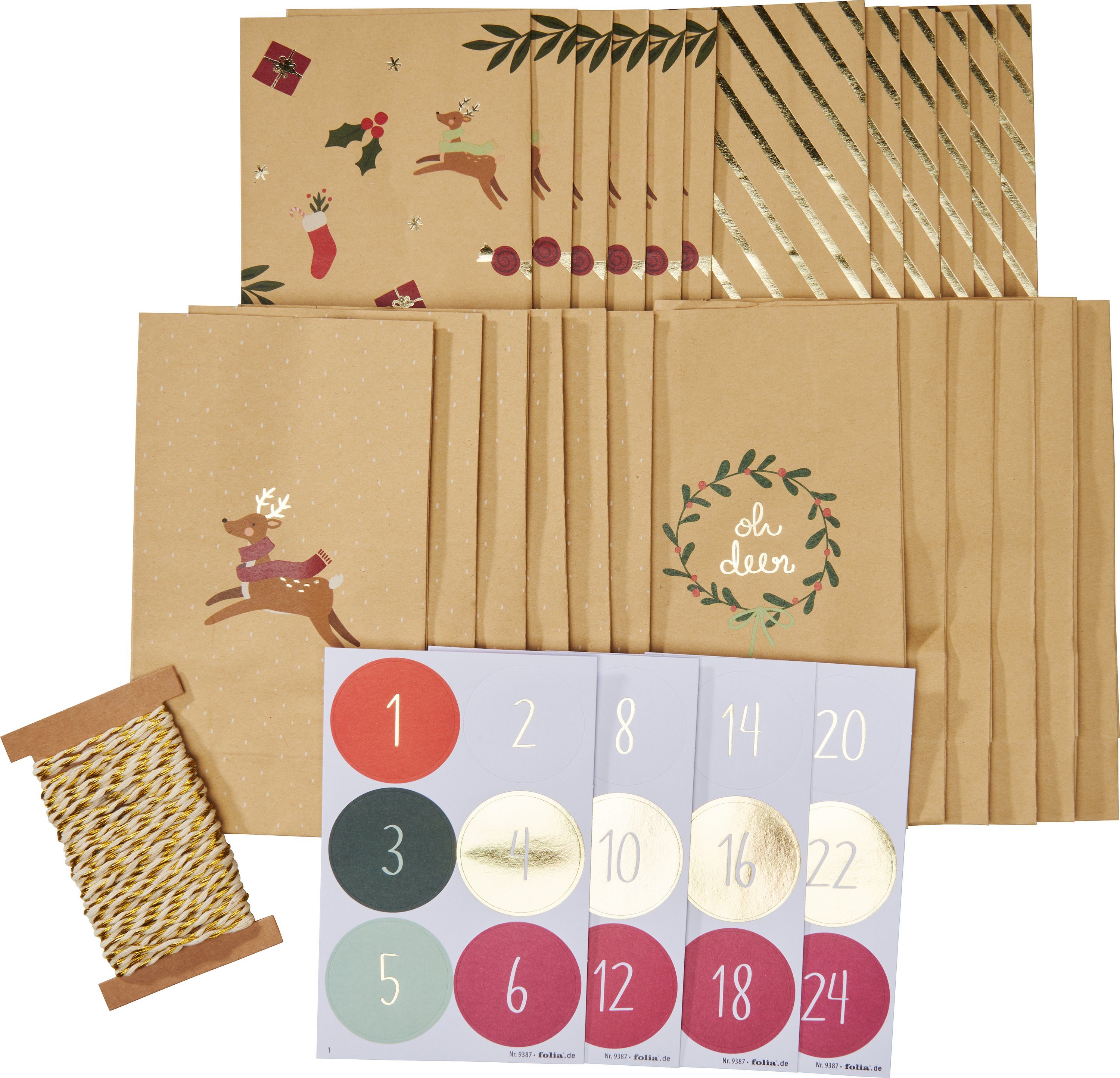 Folia Kalender zum Selbstbasteln Oh Deer, 49 Teile