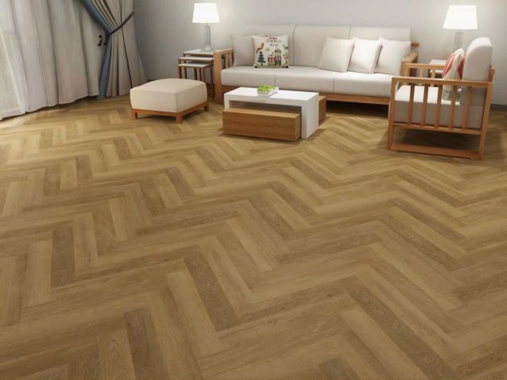 Check Виниловый ламинат ;Klick-Vinyl >>Herringbone<< inkl. Trittschalldämmung, Fischgrät/Vinyl, 1 Packung : 20 Paneele = 1,752 m²