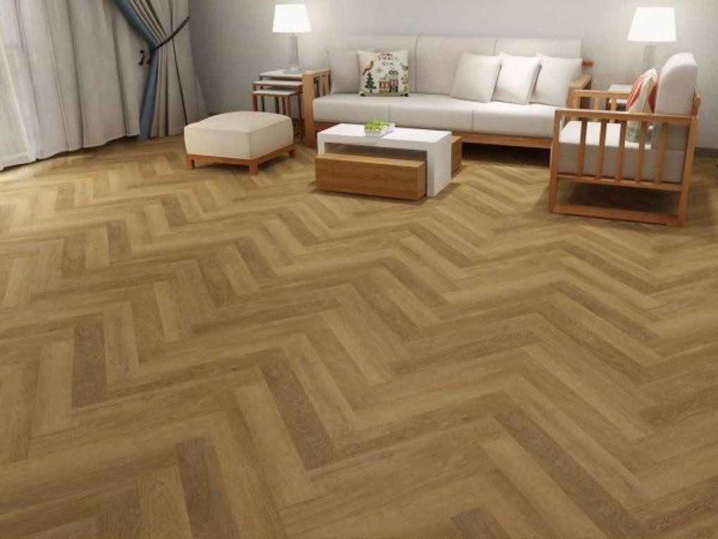 Check Vinylboden ;Klick-Vinyl >>Herringbone<< inkl. Trittschalldämmung, Fischgrät/Vinyl, 1 Packung : 20 Paneele = 1,752 m²