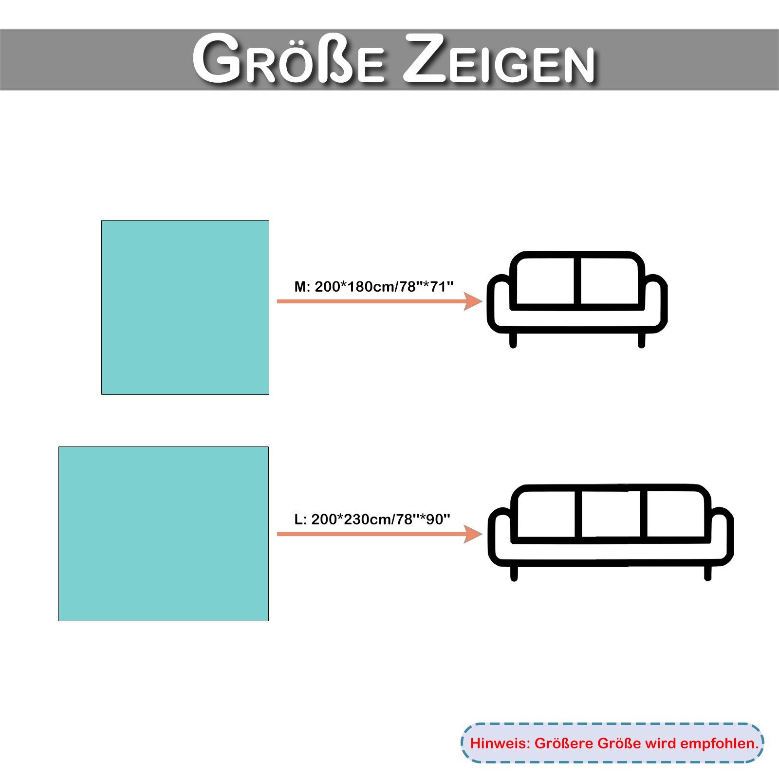 Sofa Sofahusse Geometrisches Seide, Anti-Rutsch, Rosnek Eis für Muster, Bettlaken,