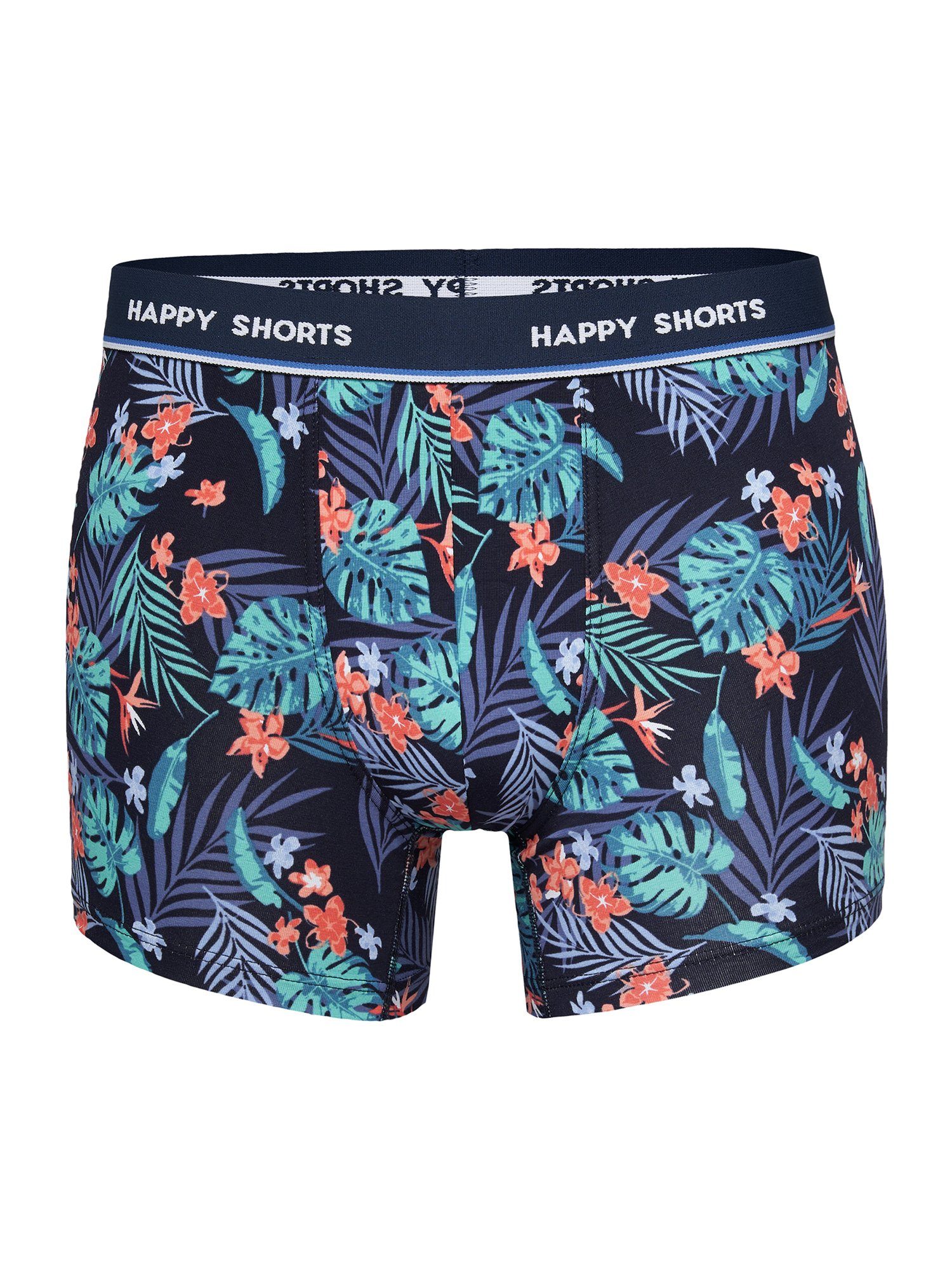 (2-St) Tropical HAPPY Retro SHORTS Solids Pants