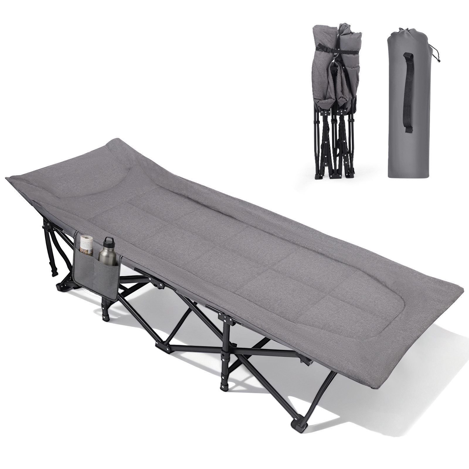 Sekey Feldbett Campingbett Klappbar Campingliege mit Matratze Klappbett bis 200 kg Gästebett faltbar für Indoor, Outdoor, Strand, Garten und Reise