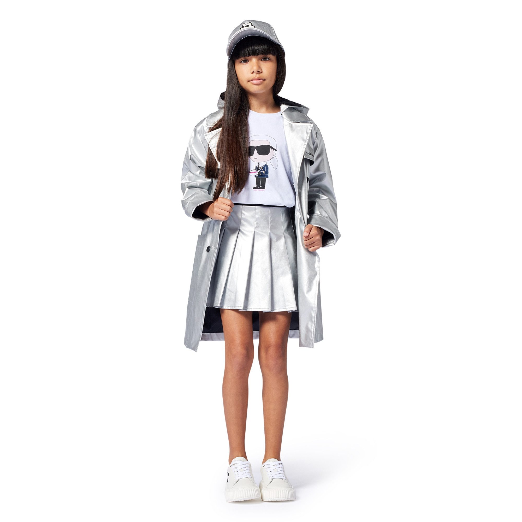 KARL LAGERFELD Print-Shirt KARL LAGERFELD Kids IKON T-Shirt weiß
