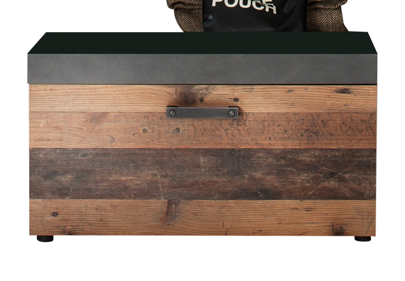 Inn.Furn Sitzbank Indy (Schuhbank in Used Wood, 80 x 45 cm), mit Stauraum