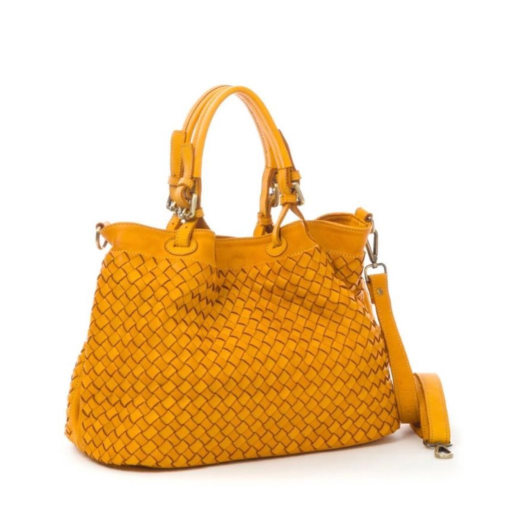 BZNA Handtasche Ronka Designer Umhängetasche Shopper, geflochtenes Leder