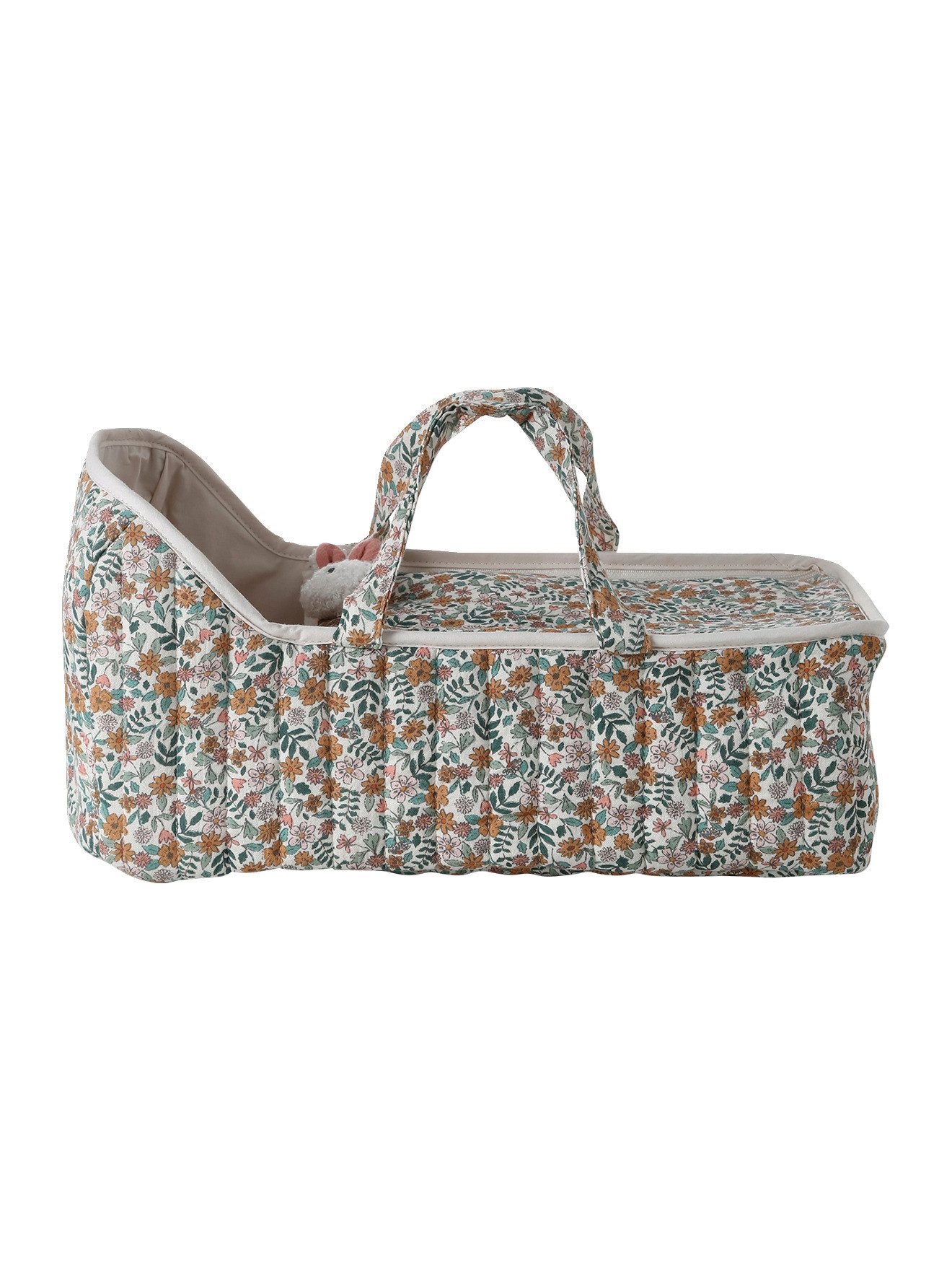 vertbaudet Puppen Accessoires-Set Puppen-Tragetasche aus Musselin, Blumenmuster