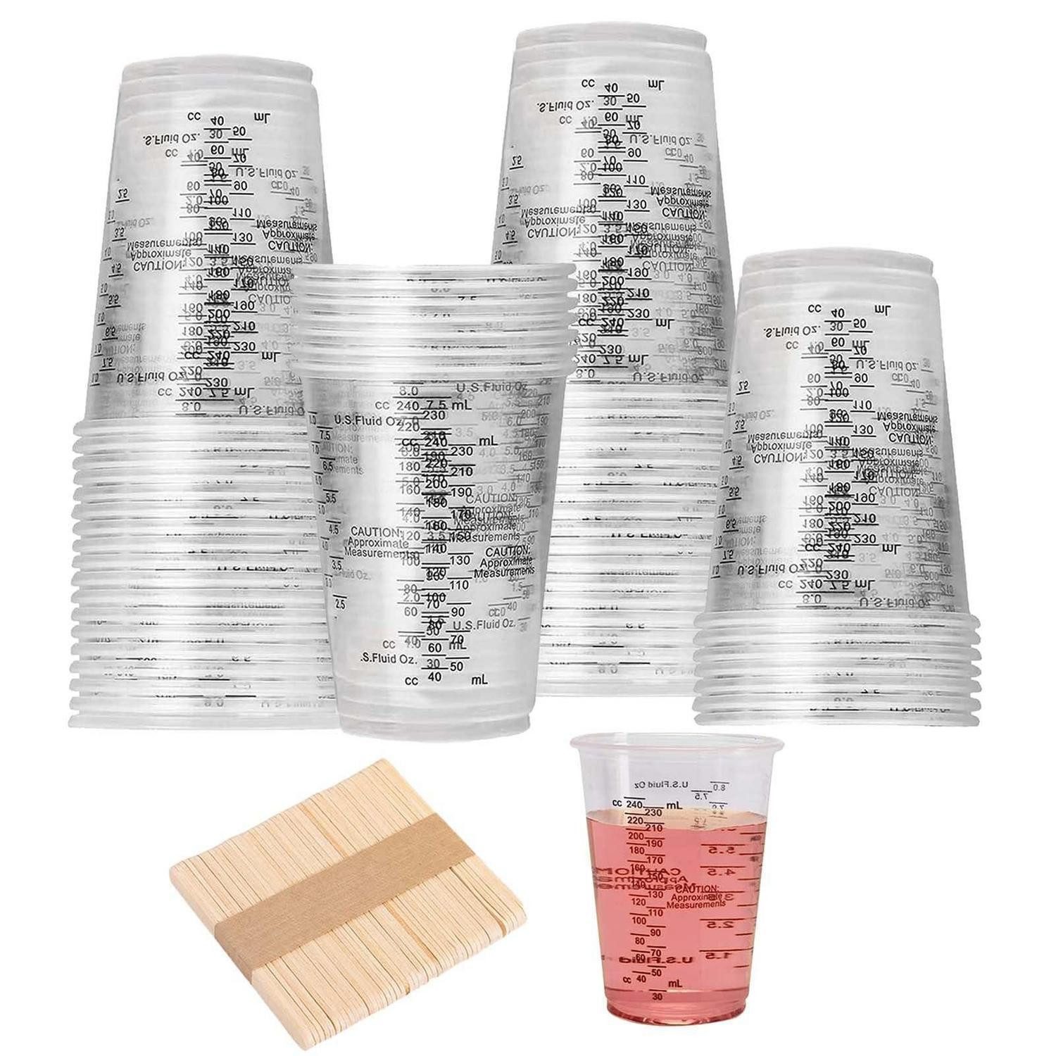 LuxusKollektion Messbecher Mischbecher Harz 240ml mit Skala 50 Stk.