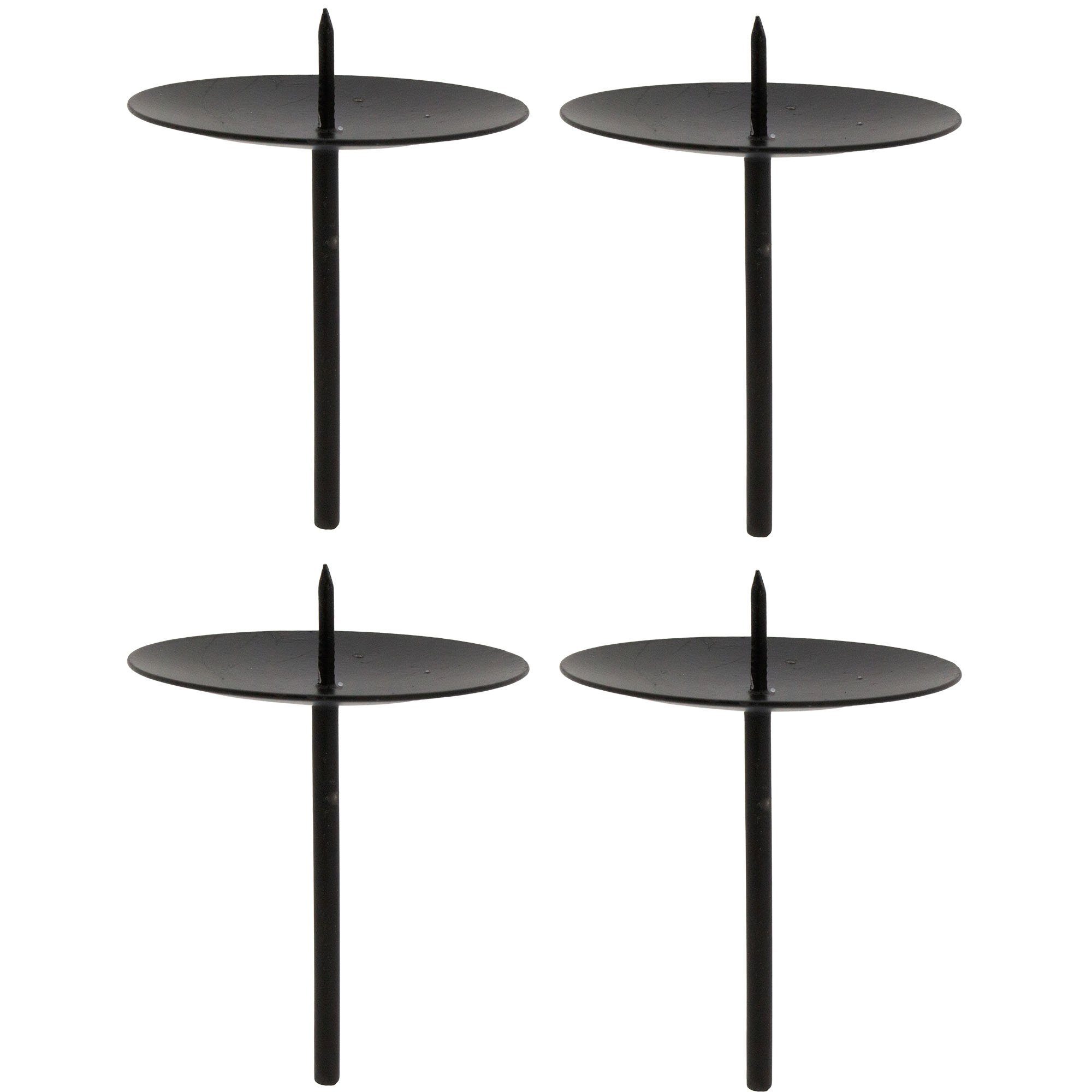 Annastore Kerzenhalter 4 x mit für Adventskran Metall Kerzenhalter Adventskranz, Pick aus Kerzenteller Adventskranz (Adventskerzenhalter), für für