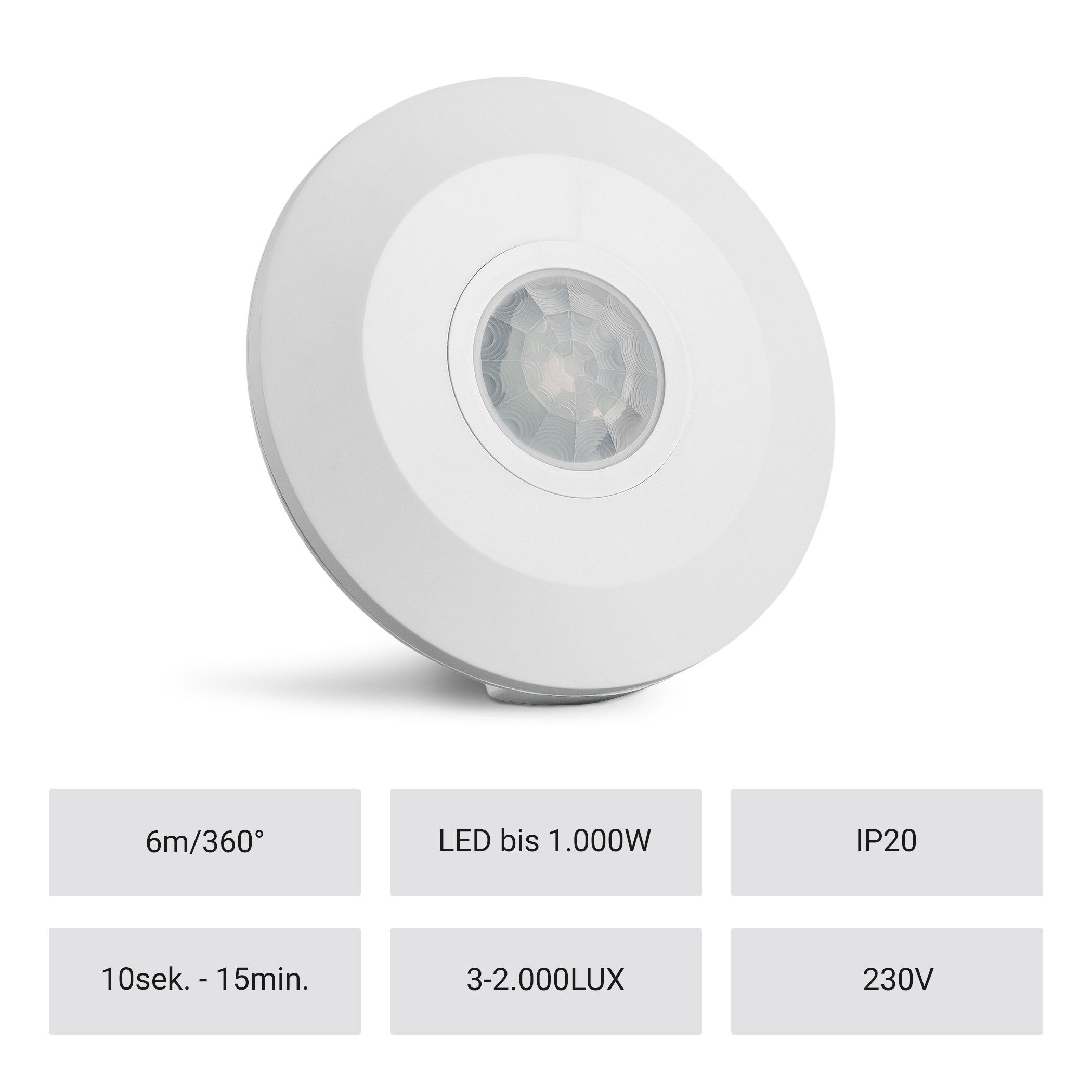 SEBSON Bewegungsmelder Bewegungsmelder Innen Aufputz programmierbar LED geeignet, (1-St)