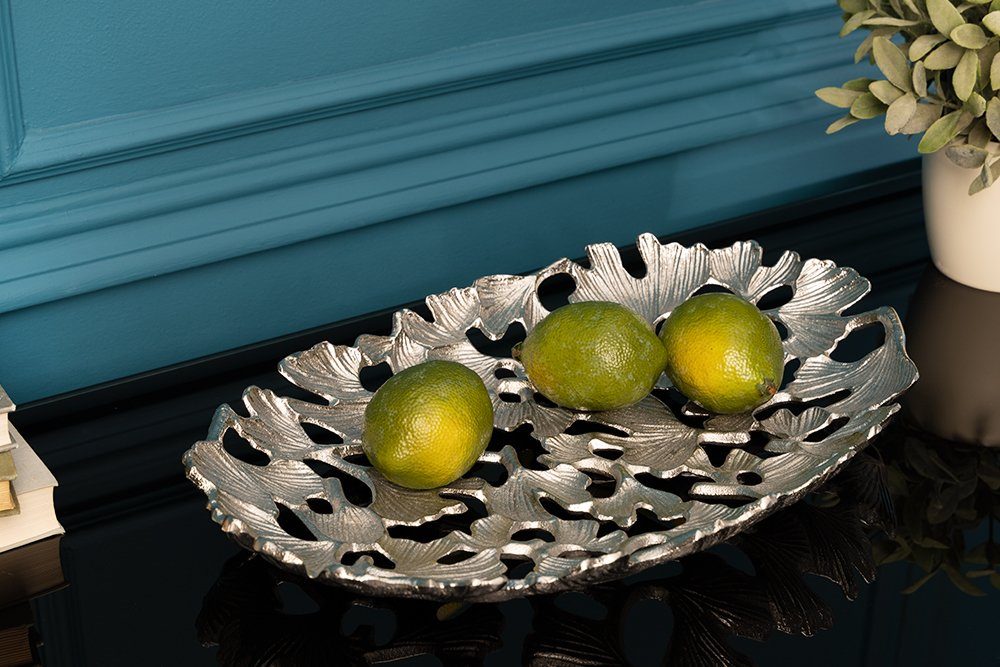 riess-ambiente Dekoschale GINKGO LEAFS 40cm silber (Einzelartikel, 1 St), W günstig online kaufen