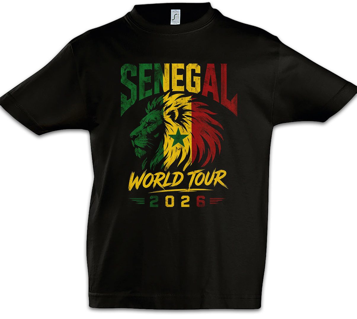 Urban Backwoods Print-Shirt Team Senegal 3 Kinder T-Shirt Dakar Teranga Baobab Sabar Fußball WM (1-tlg) Soccer Football Turnier 2026