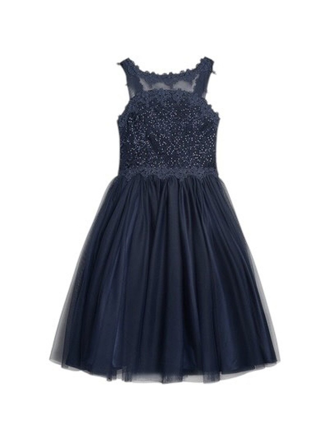 DANAMADE Abendkleid DROSANA (1-tlg) Festliches Mädchenkleid mit bestickter Spitze und Pailletten